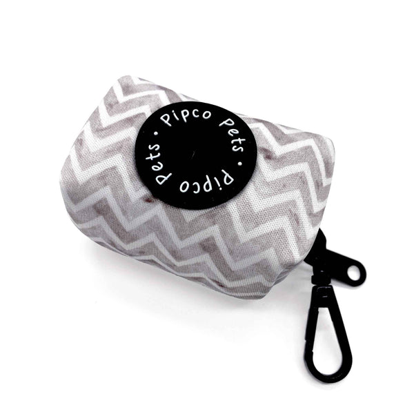 Load image into Gallery viewer, Pipco Pets dog poo bag dispenser with grey Zig Zags pattern
