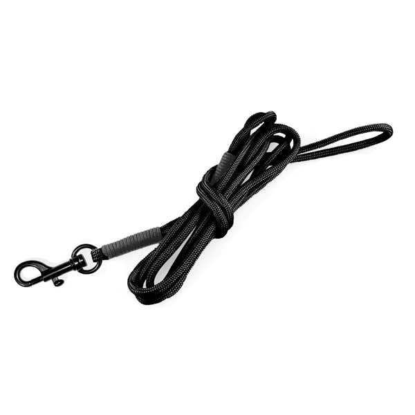 Load image into Gallery viewer, Lightweight Pipco paracord rope lead in black for small dogs and puppies
