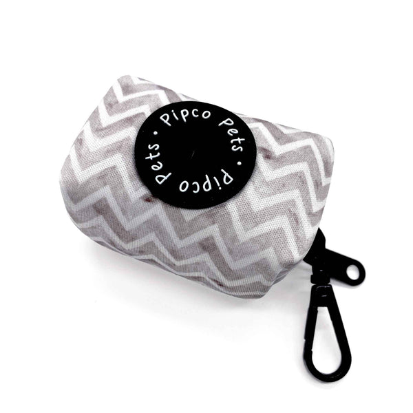 Load image into Gallery viewer, Pipco Pets dog poo bag dispenser with grey Zig Zags pattern
