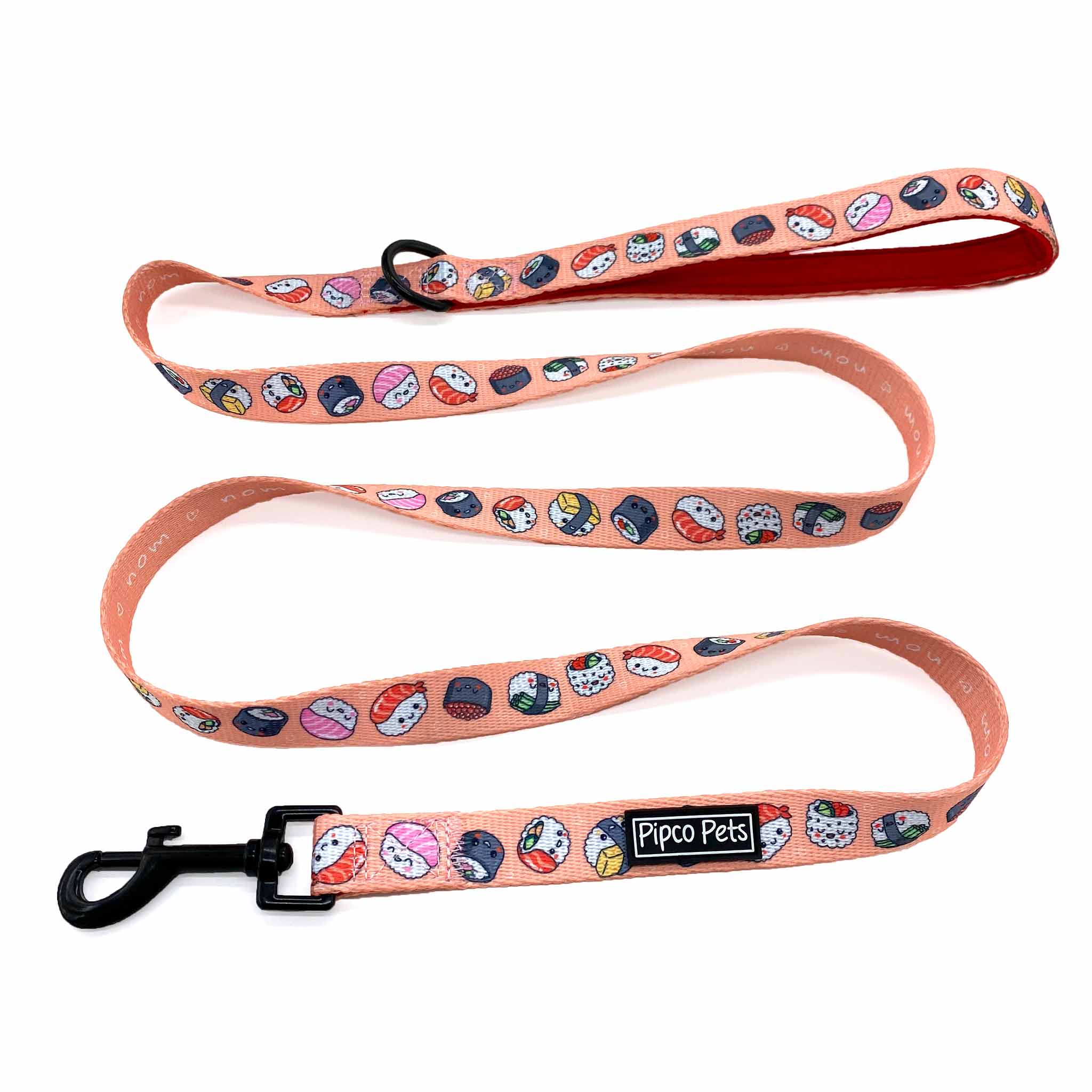Pipco Pets dog leash  with Sushi Train print pattern in pink